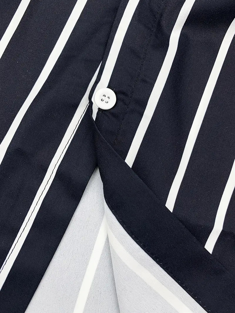 Camisa Negra de Lineas