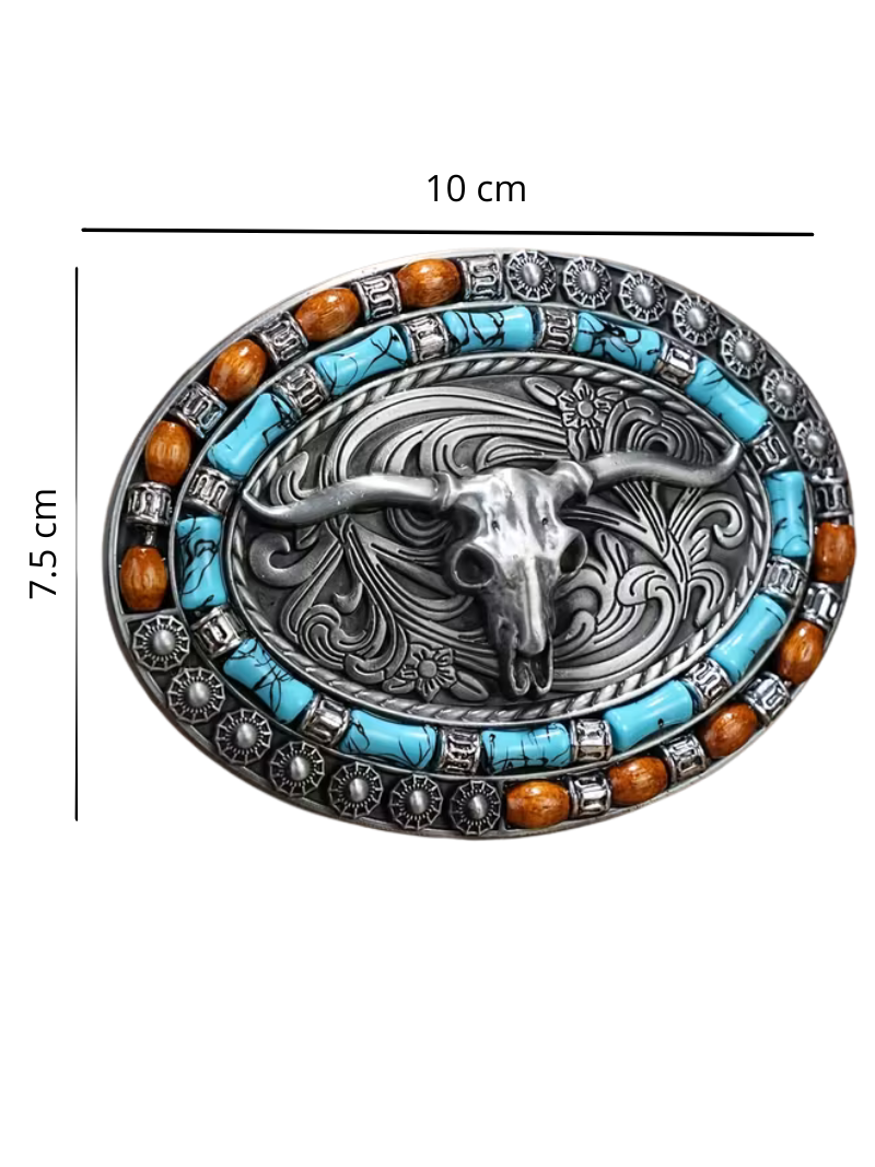 Hebilla Skeleton Bull Silver