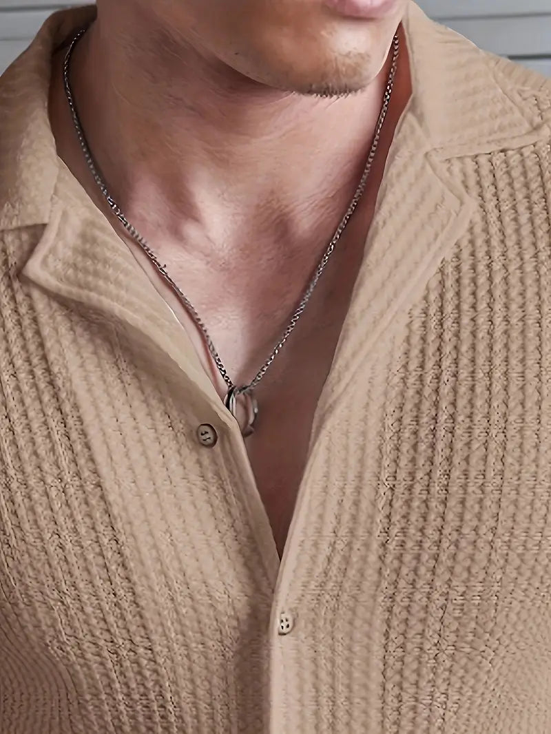 Camisa Punto Gofre Beige