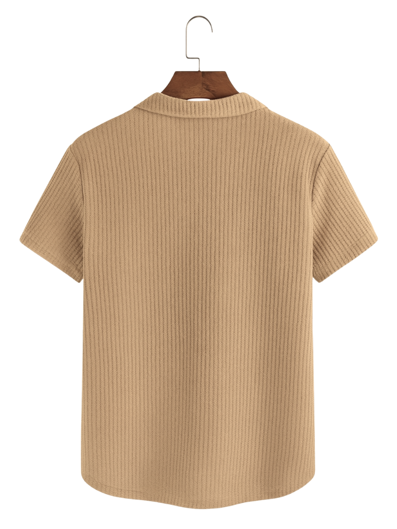 Camisa Punto Gofre Beige