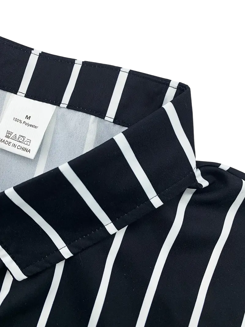 Camisa Negra de Lineas