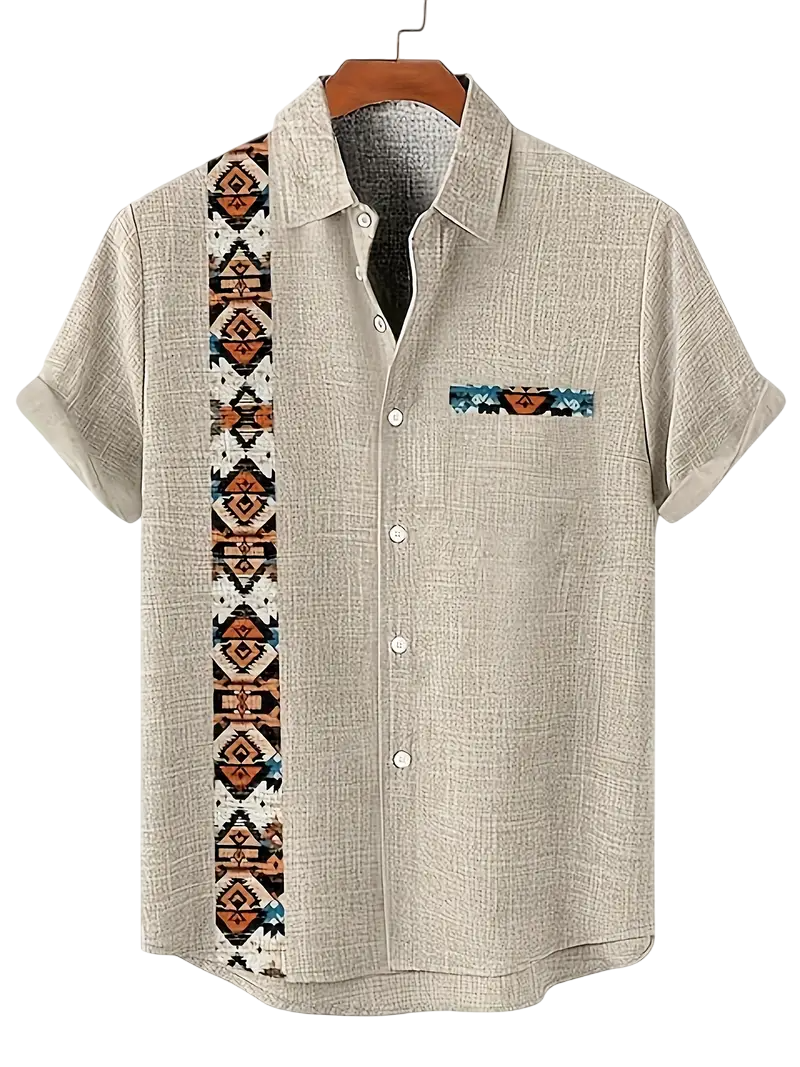Camisa Crema Étnica