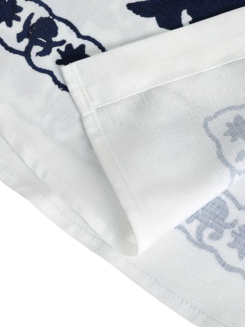 Camisa Cubana de Flor Azul
