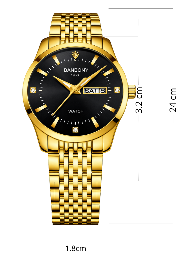 Reloj Banbony Negro Dorado