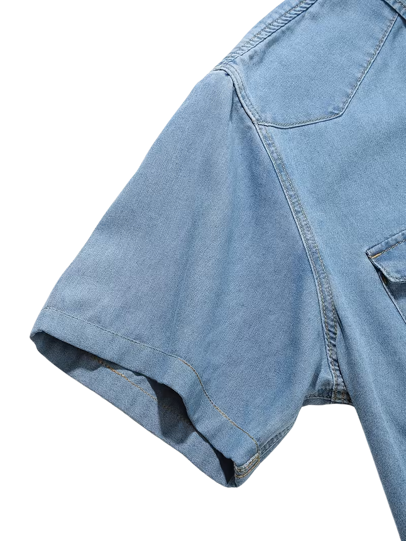 Camisa Mezclilla Cuero Cielo