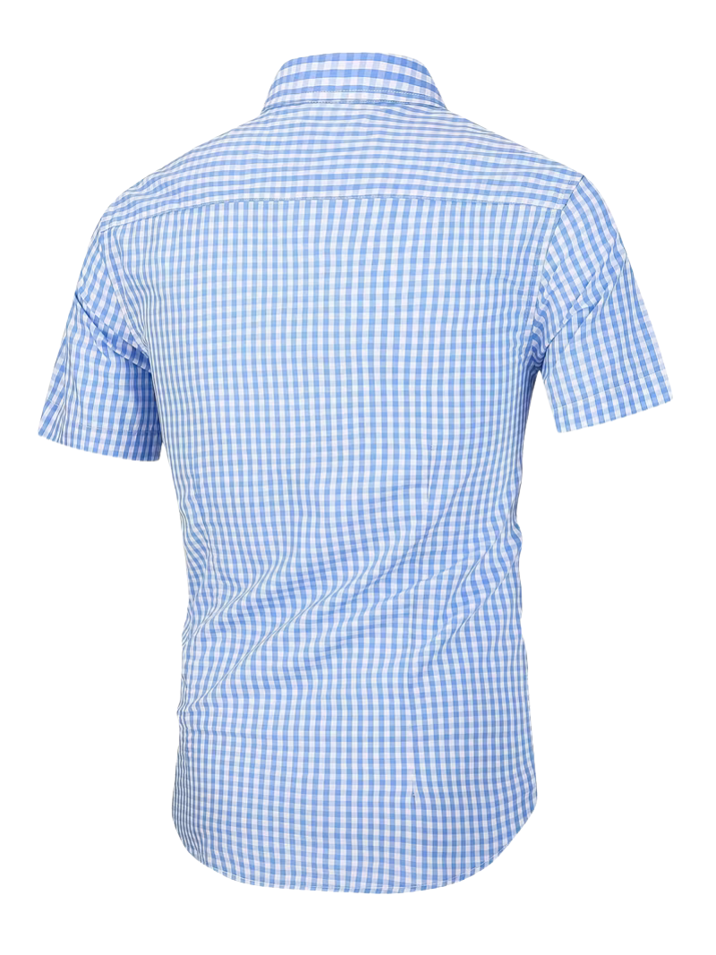 Camisa Gingham Cielo