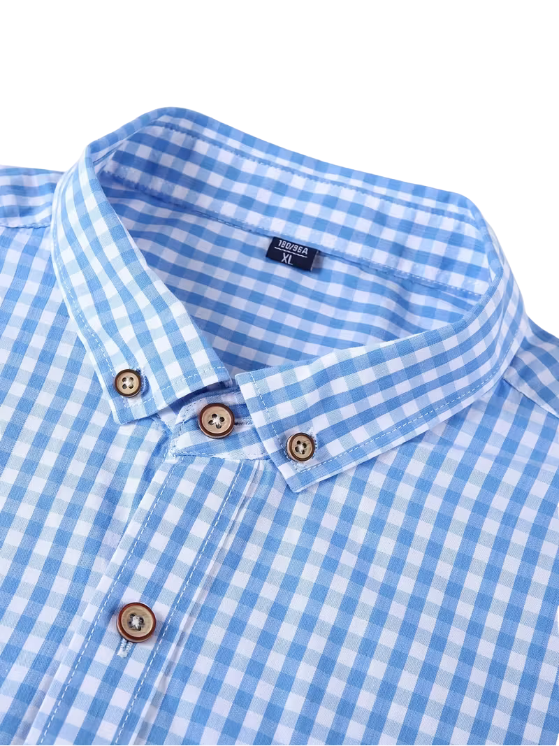Camisa Gingham Cielo