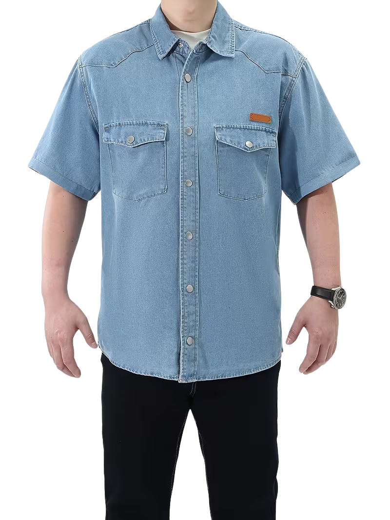 Camisa Mezclilla Cuero Cielo