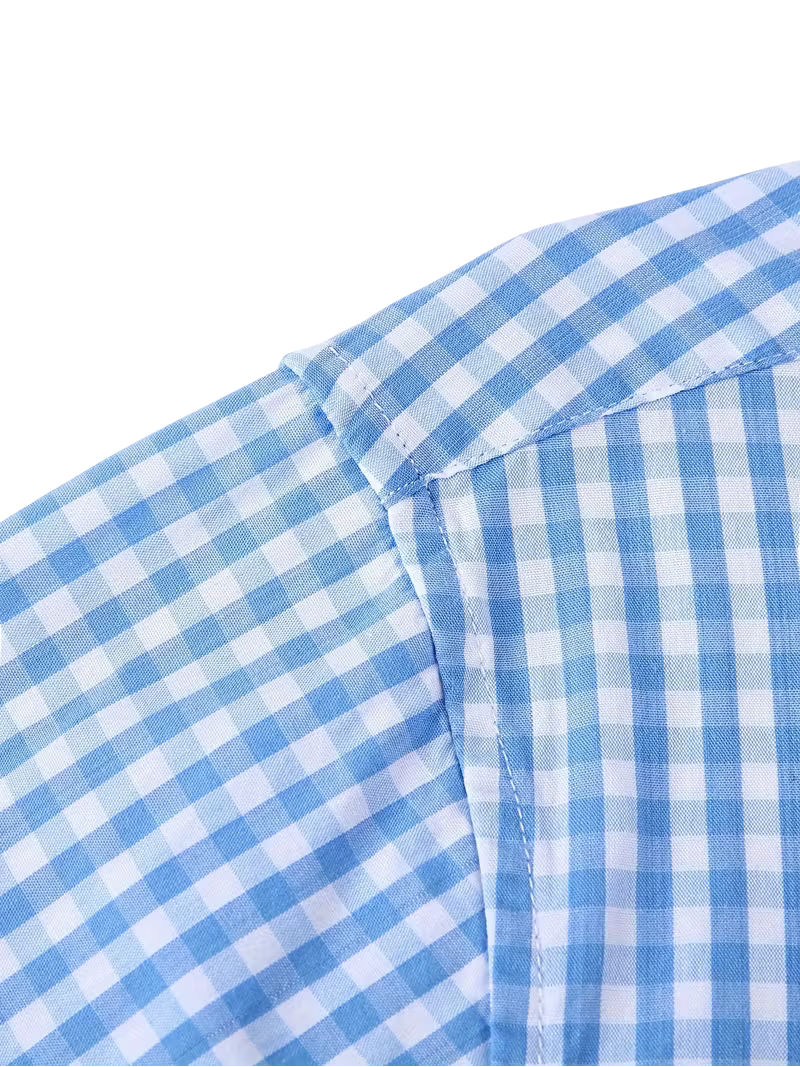 Camisa Gingham Cielo