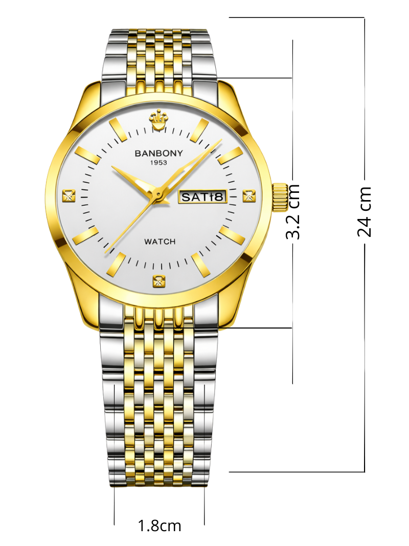 Reloj Banbony Blanco Dorado