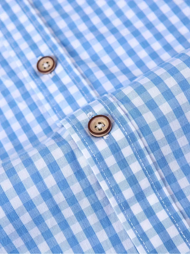 Camisa Gingham Cielo