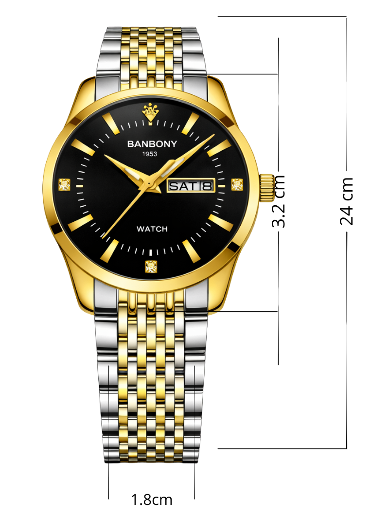 Reloj Banbony Negro Dorado