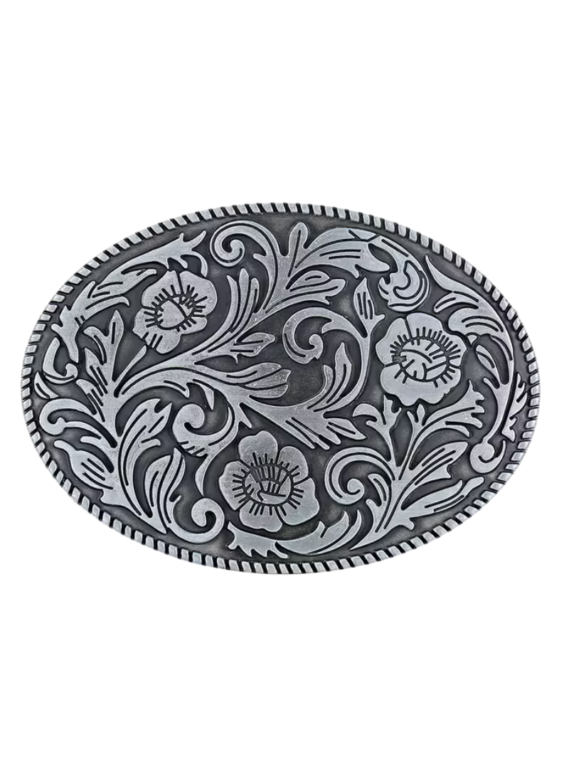 Hebilla 3 Flores Plateadas