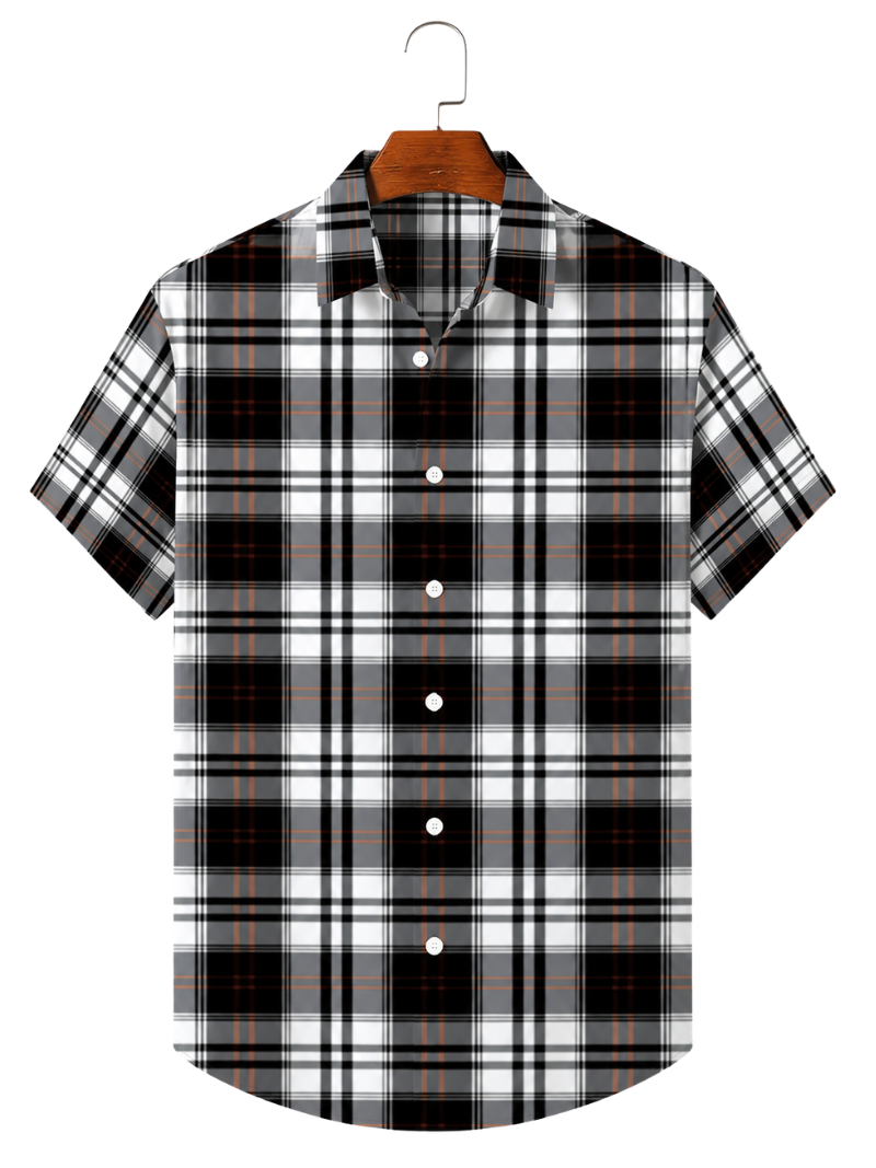 Camisa Tartan Blanco y Negro