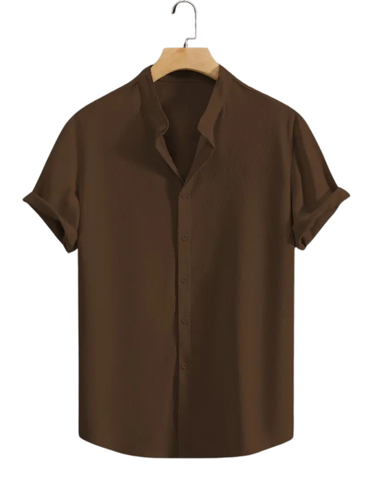 Camisa Crepé Café