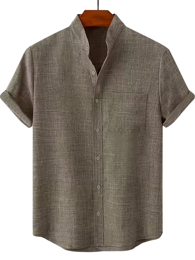 Camisa Gris Cuello Alto