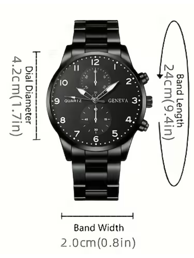 Reloj Quartz Geneva Negro