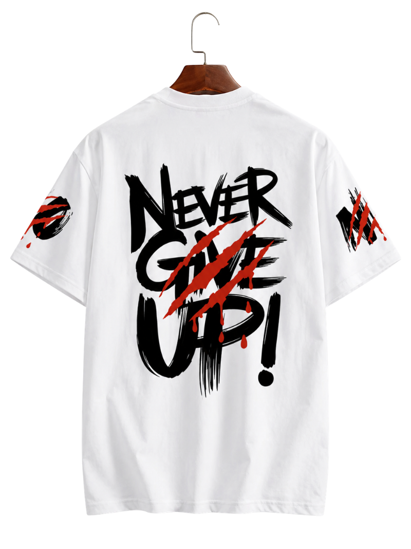 Camiseta Never Give Up Blanca