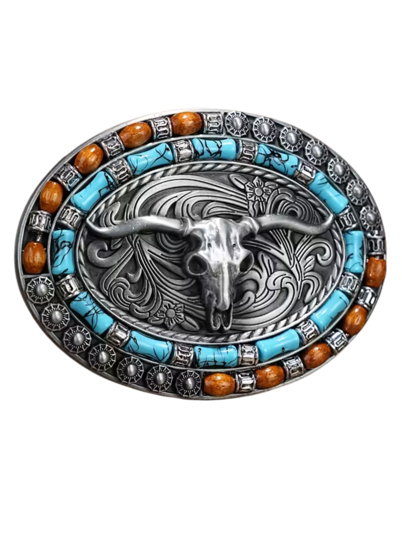 Hebilla Skeleton Bull Silver