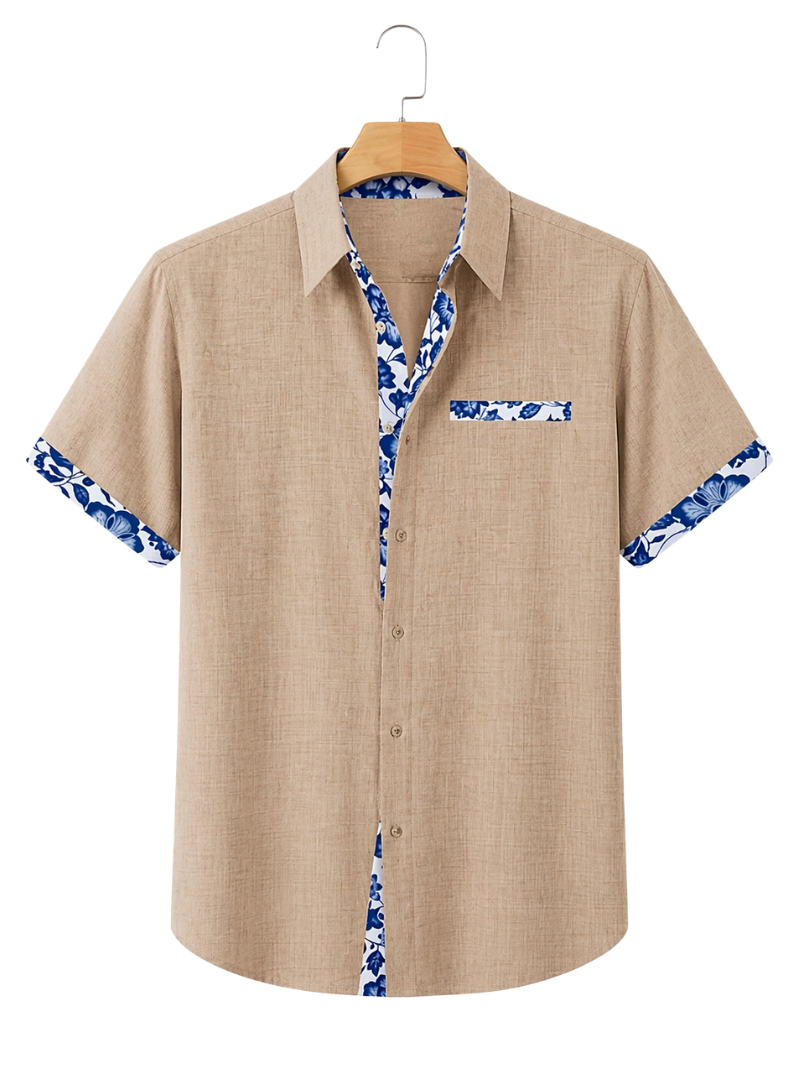 Camisa Flower Detail Beige
