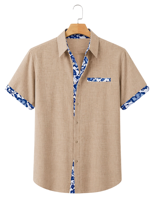 Camisa Flower Detail Beige