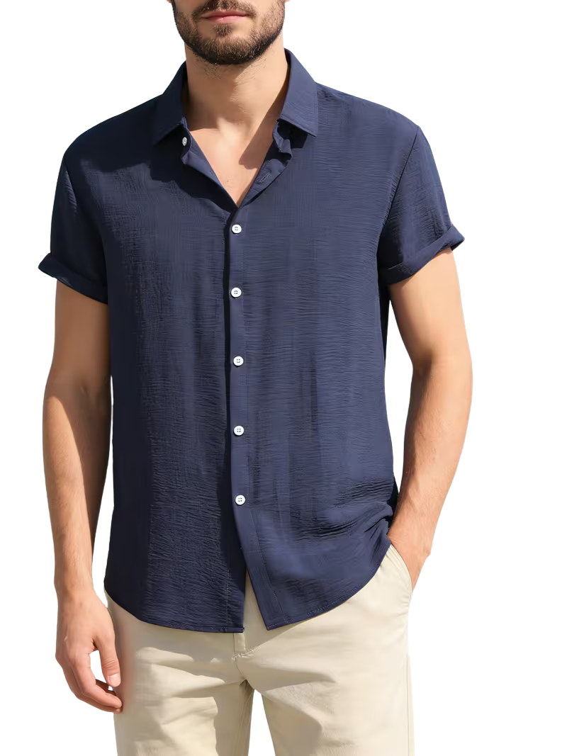 Camisa White Botton Navy