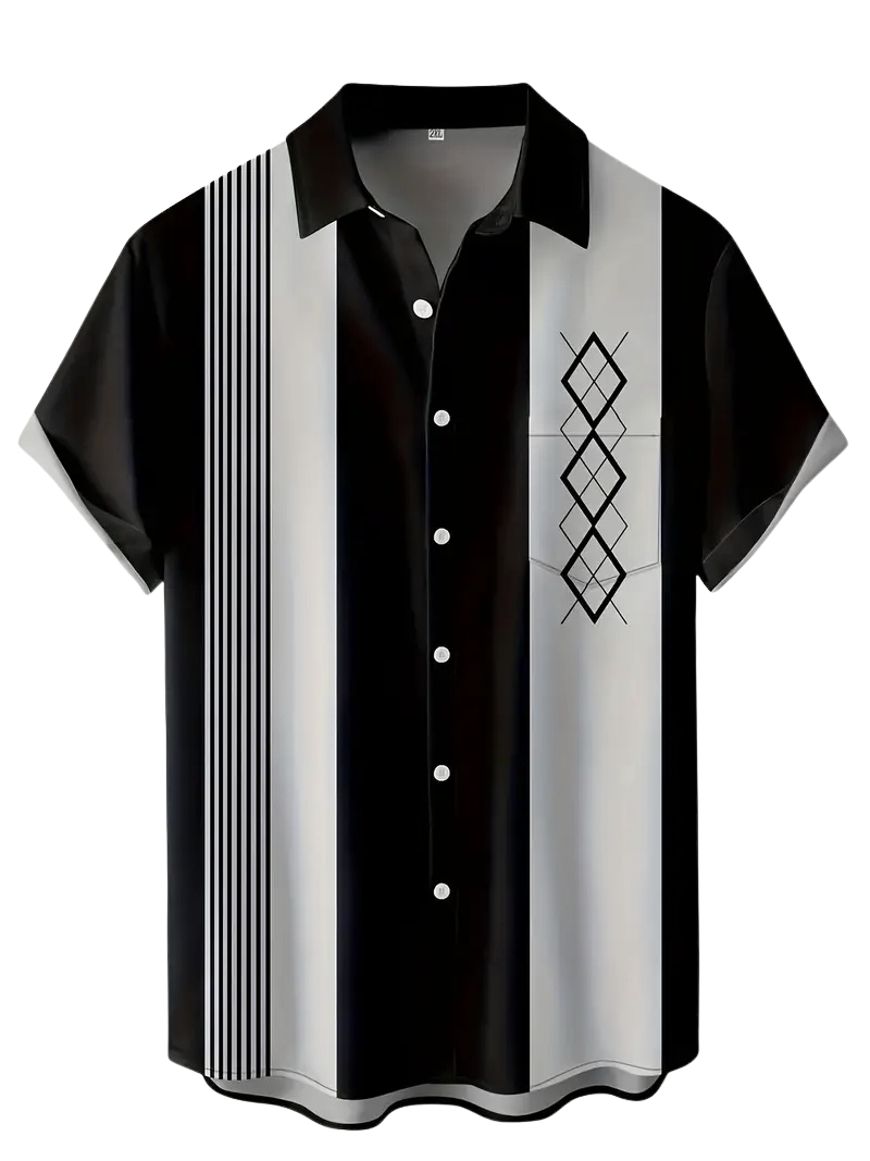 Camisa Caribeña Negro Diamante