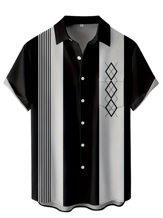 Camisa Caribeña Negro Diamante