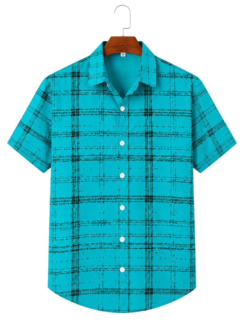 Camisa Aqua Tartan