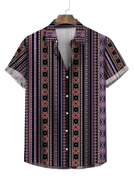 Camisa vintage floral en morado