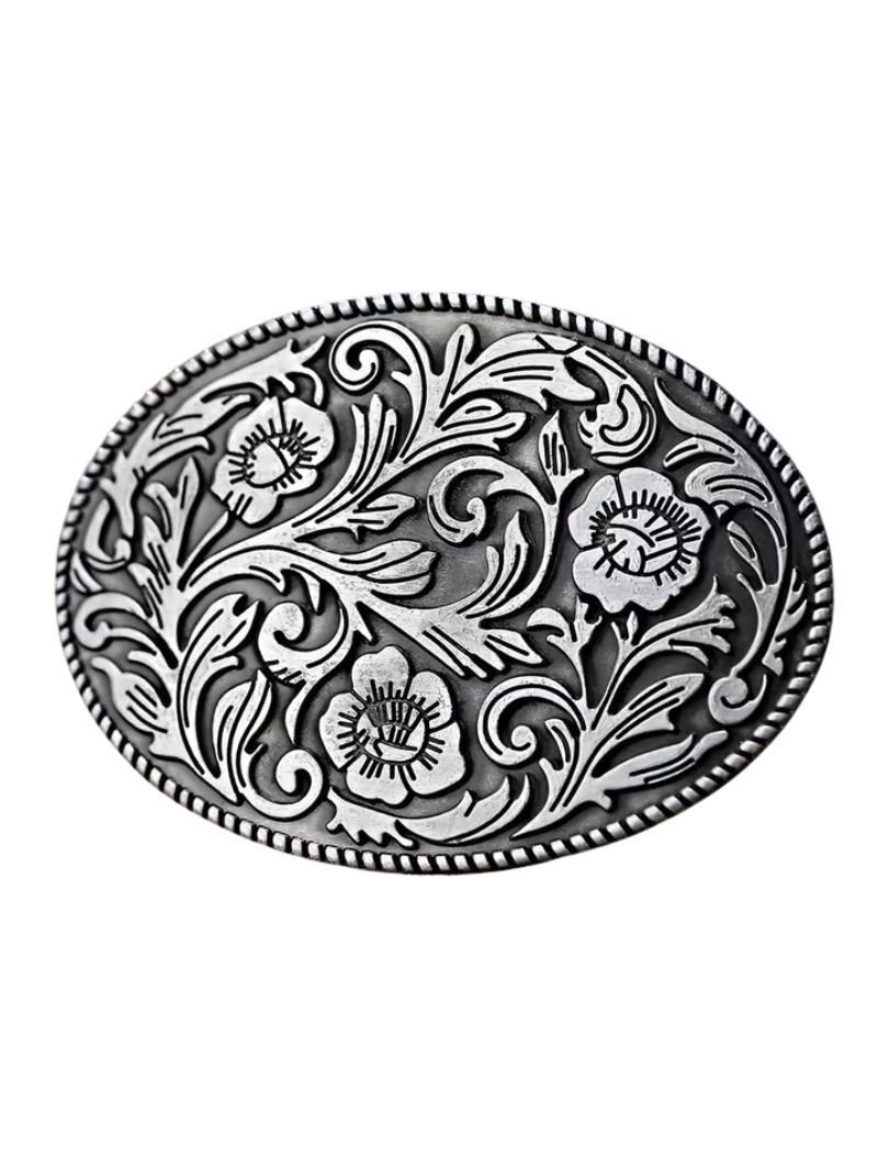 Hebilla 3 Flores Plateadas