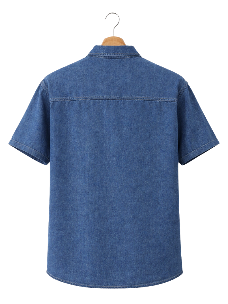 Camisa Mezclilla Cuero Navy