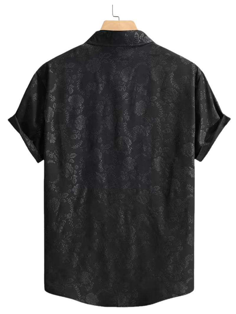 Camisa Silken Flower Negra