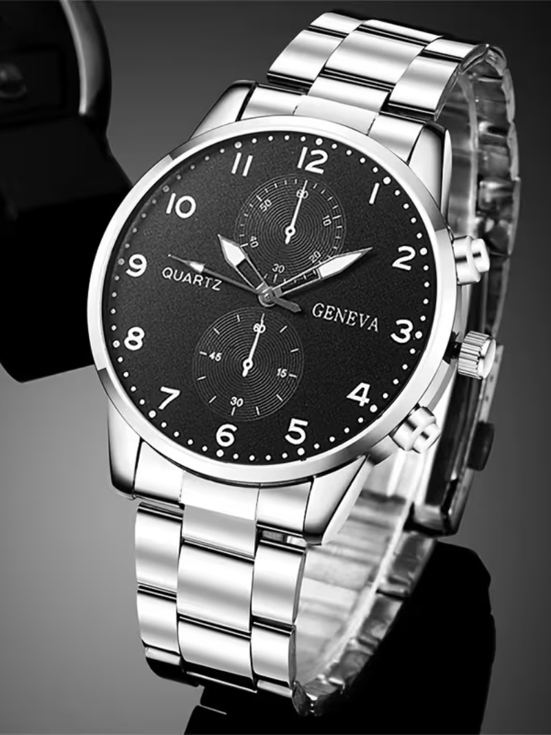 Reloj Quartz Geneva Plateado