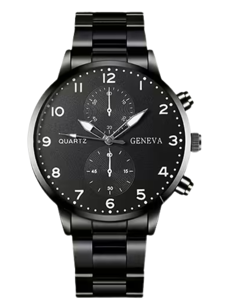 Reloj Quartz Geneva Negro