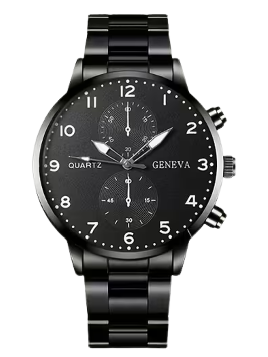 Reloj Quartz Geneva Negro