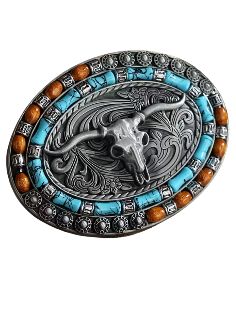 Hebilla Skeleton Bull Silver