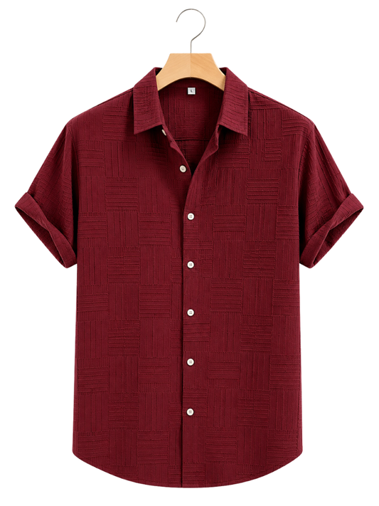 Camisa Crossed Down Borgoña
