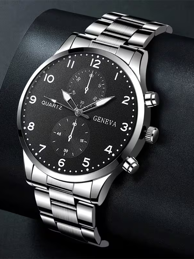 Reloj Quartz Geneva Plateado