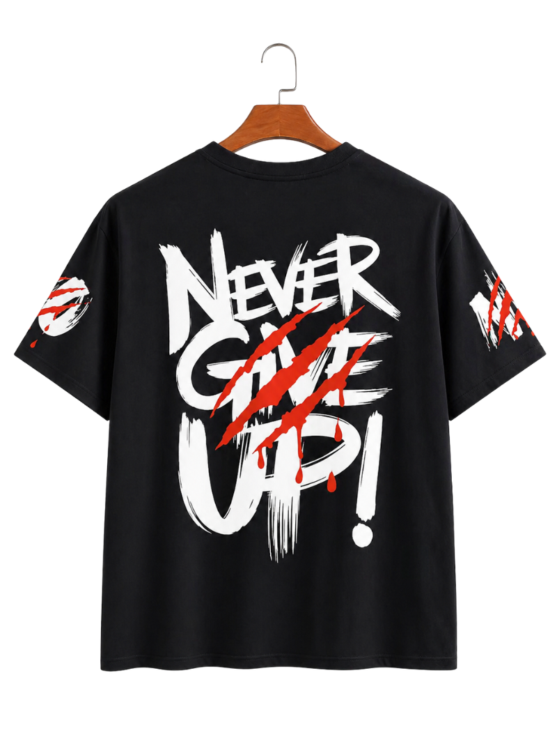 Camiseta Never Give Up Negra
