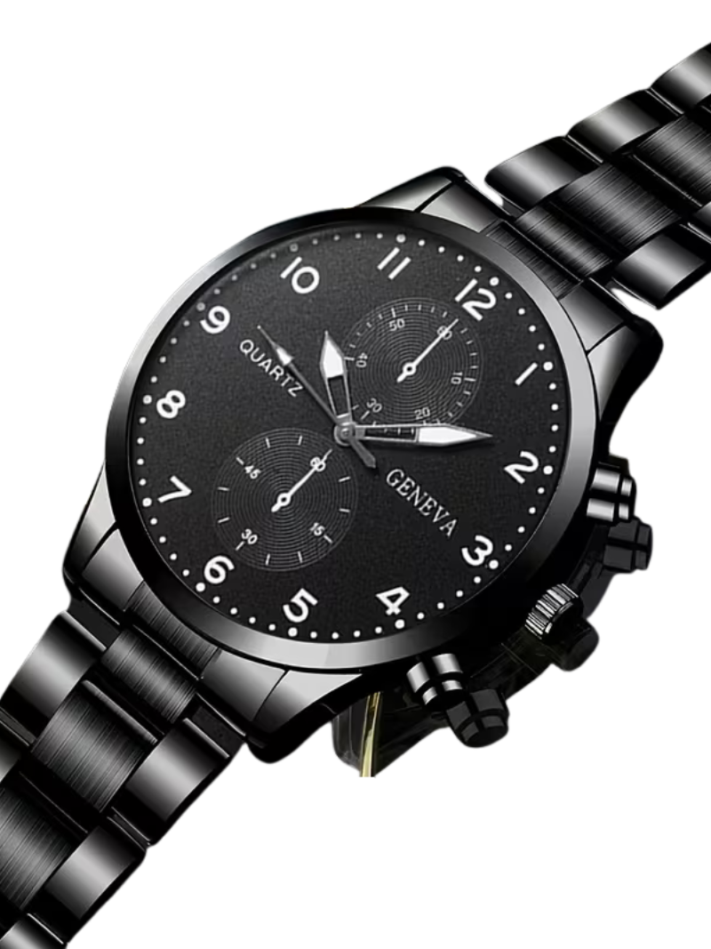 Reloj Quartz Geneva Negro