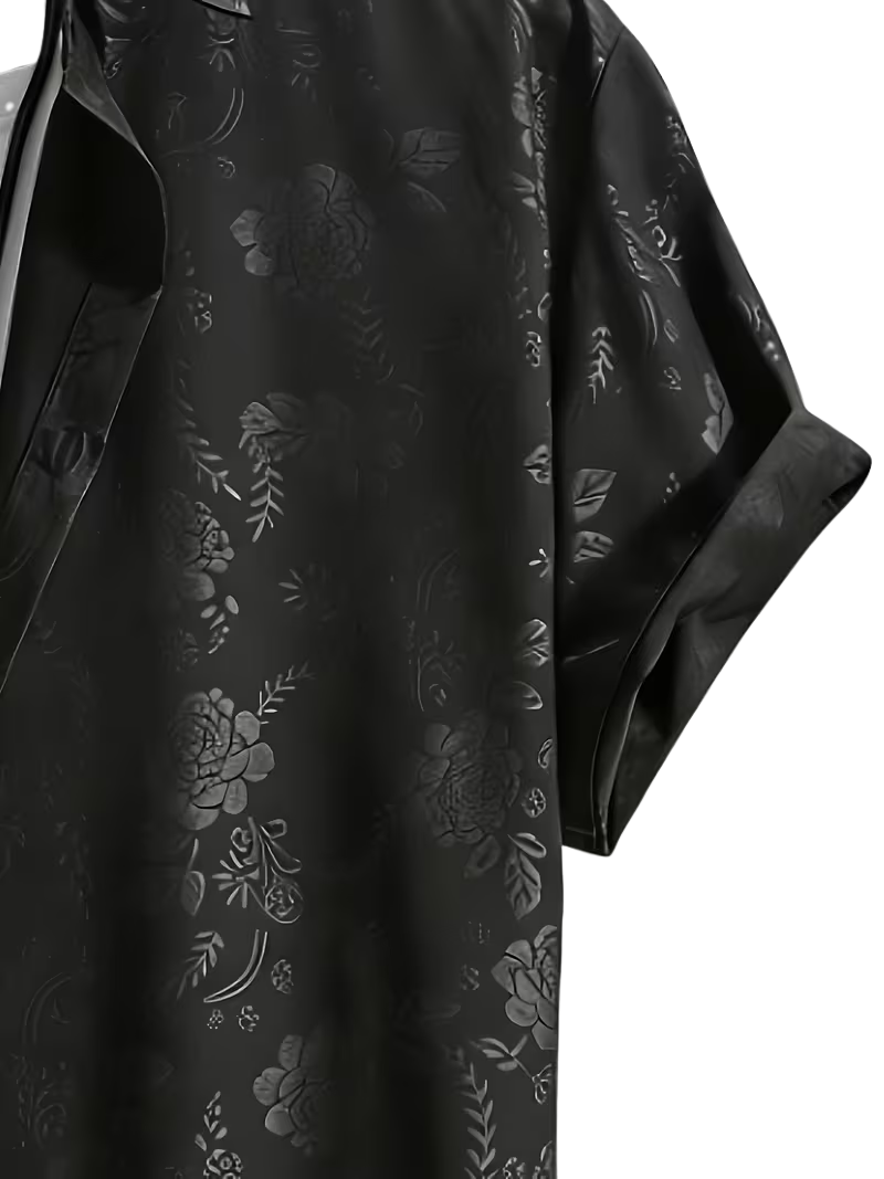 Camisa Silken Flower Negra