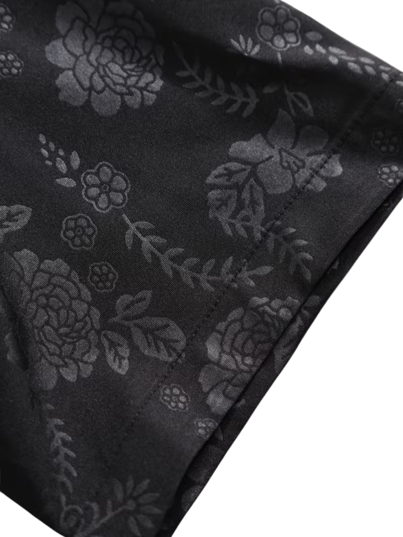 Camisa Silken Flower Negra