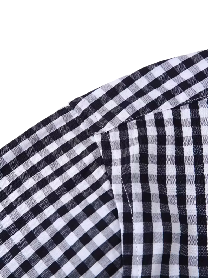 Camisa Gingham Negra