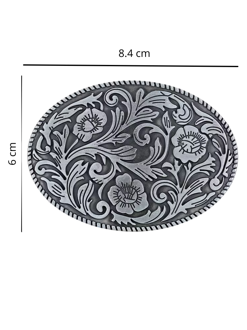 Hebilla 3 Flores Plateadas