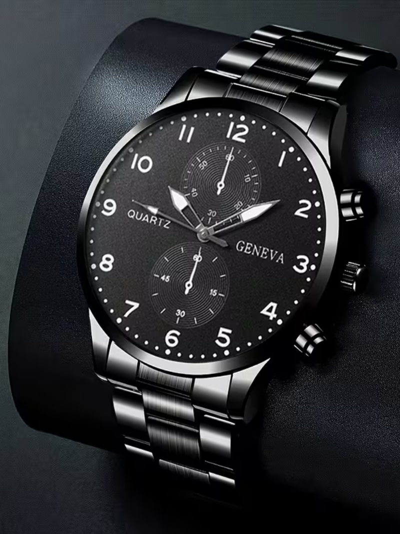 Reloj Quartz Geneva Negro