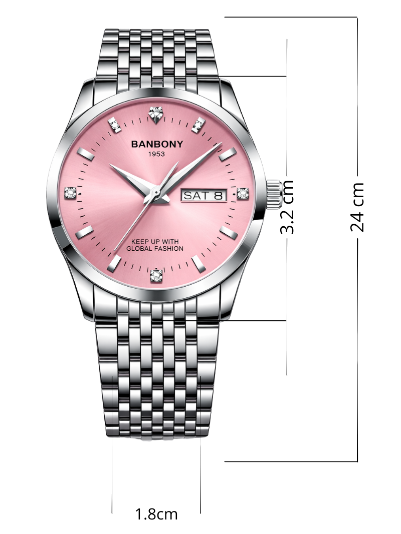 Reloj Banbony Rosa Plateado