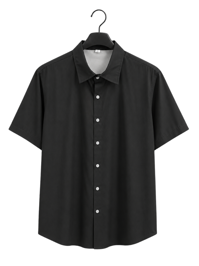 Camisa Negra Transparent Button