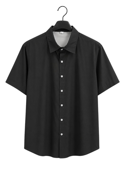 Camisa Negra Transparent Button