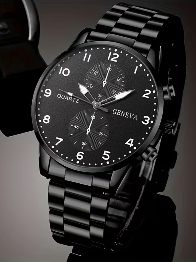 Reloj Quartz Geneva Negro